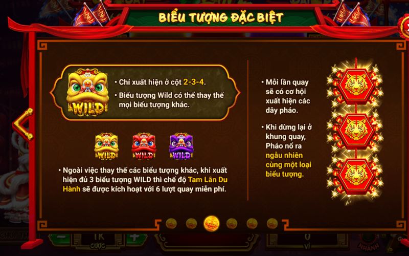 game slot Lân Hái Lộc với nhiều tính năng thưởng