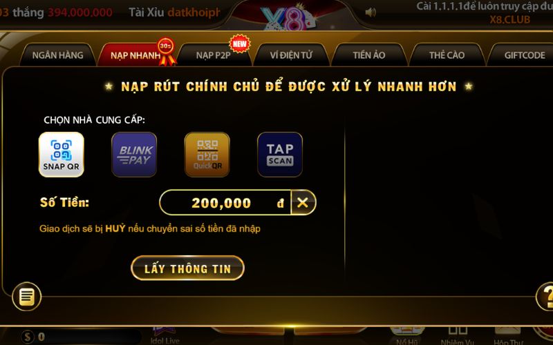 hướng dẫn nạp tiền nhanh chóng và an toàn